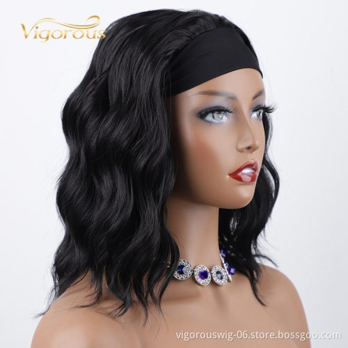 2020 New Designer Afro Spring Headwrap Pre Plucked Multifunctional Synthetic Custom Afro Kinky Curly Headband Wig